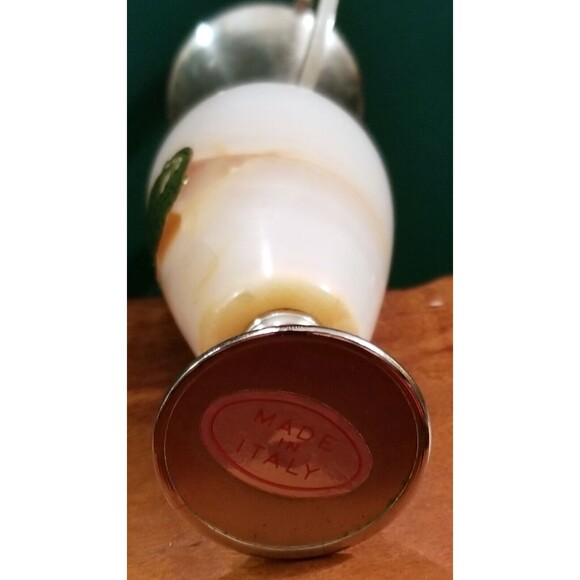 Vintage Natural Pakistani Onyx Vase Made In Italy 6"x3"x1.25" - Picture 5 of 5